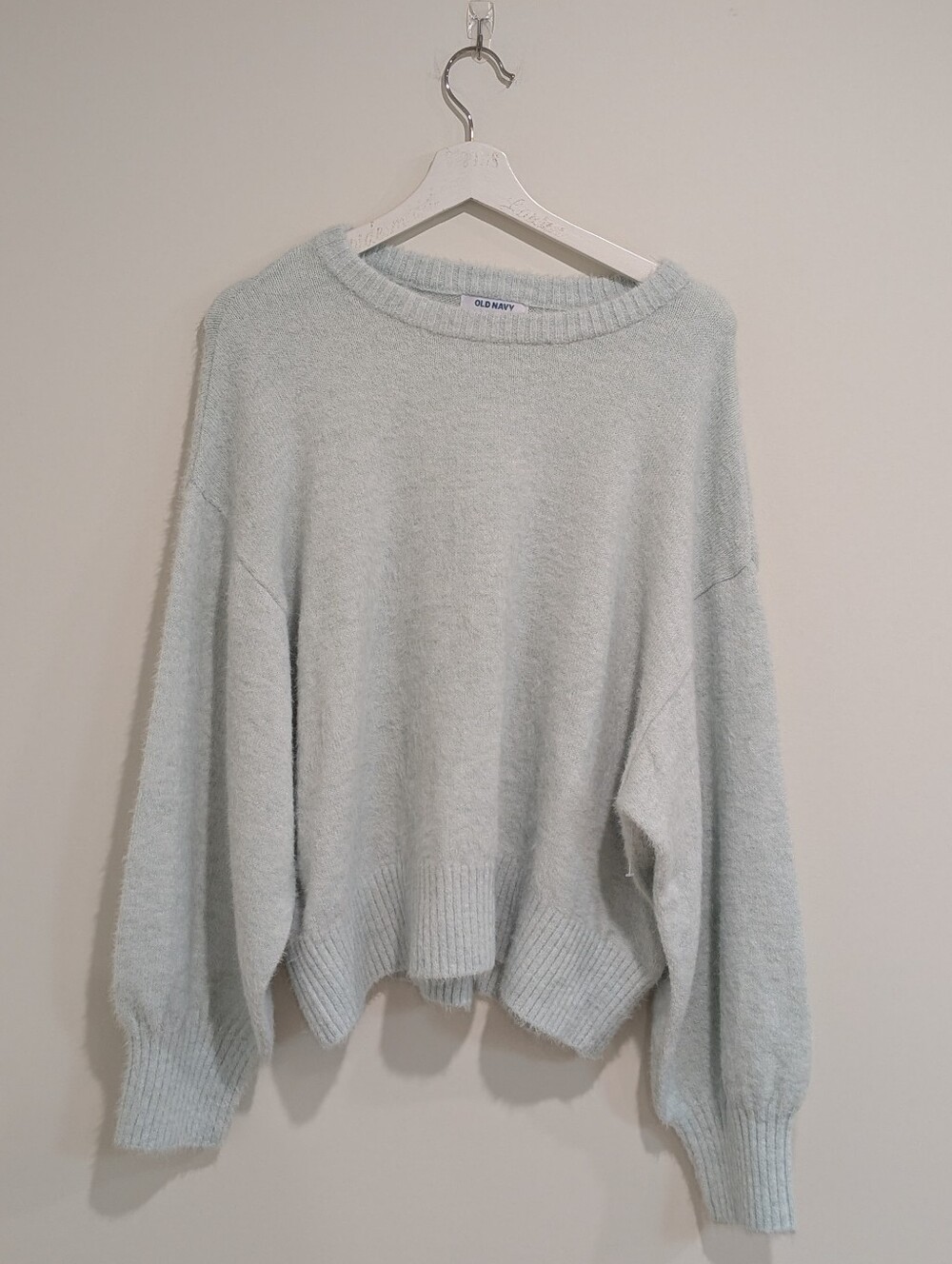 Women's Soft Baby blue Crewneck Sweater (3X) Coquette Preppy Coastal Clean Girl
